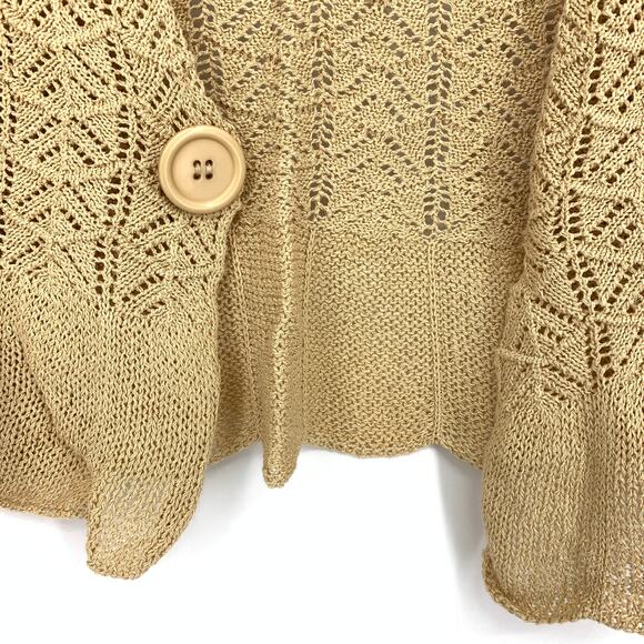 Kookai Sweater Vest Womens Size 1 US Small Tan Crochet Pointelle Knit Sleeveless - Picture 6 of 6